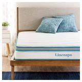Linenspa 8 Inch Memory Foam and Innerspring Hybrid Mattress-Medium Feel-RV Queen, White LOS08RQMFSR