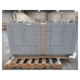 Glacier Bay Candlesby 60 in. W x 19 in. D Bath Vanity in Sterling Gray CD60P2-ST