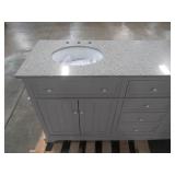 Home Decorators Collection Fremont 72 in. W x 22 in. D Double Vanity in White with Granite Vanity Top in Grey with White Basin MD-V1792