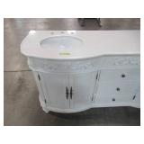 Home Decorators Collection Chelsea 72 in. Double Vanity in Antique White with Marble Vanity Top in White 1589300410