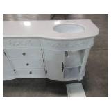 Home Decorators Collection Chelsea 72 in. Double Vanity in Antique White with Marble Vanity Top in White 1589300410