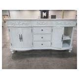 Home Decorators Collection Chelsea 72 in. Double Vanity in Antique White with Marble Vanity Top in White 1589300410