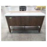 allen + roth Kingscote 60-in Espresso Double Sink Bathroom Vanity with White Engineered Stone Top WSL60RVE