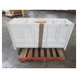 Glacier Bay Candlesby 60 in. W x 19 in. D Bathroom Vanity in White with Cultured Marble Vanity Top in White CD60P2-WH