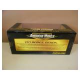 1/18 SCALE DIE-CAST - AMERICAN MUSCLE 1971 DODGE DEMON . NEW IN BOX. GREAT PIECE - SEE PICTURES.