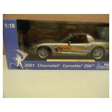 1/18 SCALE DIE-CAST - OLYMPIC TORCH RELAY 2001 CHEVROLET CORVETTE Z06 . NEW IN BOX. GREAT PIECE - SEE PICTURES.