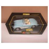 1/18 SCALE DIE-CAST - BURAGO 1957 CHEVROLET CORVETTE - NEW IN BOX! - GREAT PIECE! - SEE PICTURES!