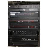 Two Middle Atlantic Equipment Racks with Miscellaneous Pro Audio Video & Power Distribution Items
