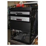Middle Atlantic Equipment Rack with Sony VHS VCR DVD & Other Miscellaneous Pro Audio / Video Items
