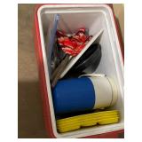 Coleman Cooler with Camping Supplies