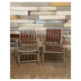 Vintage Wood and Metal Lawn Chairs