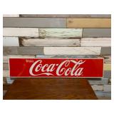 Two Coca Cola "Enjoy Coke" tin metal vintage sign