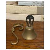 Victorian Coat and Hat Hook and Copper Bell