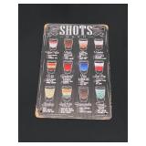 Shots Menu Tin Sign