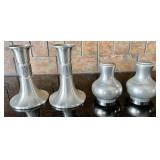 Pewter Salt & Pepper Set and Candle Holders