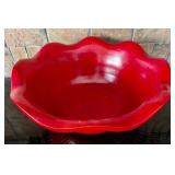Radiant Red Wooden Bowl