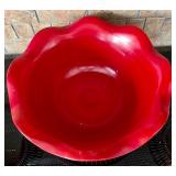Radiant Red Wooden Bowl