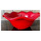 Radiant Red Wooden Bowl