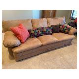 Upholstered Sofa w/ Decorative Throw Pillows