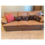 Upholstered Sofa w/ Decorative Throw Pillows