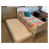 Pottery Barn Twin Sized Trundle Bed with Wooden Head and Footboard