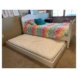 Pottery Barn Twin Sized Trundle Bed with Wooden Head and Footboard