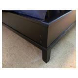 Queen Size Wooden Bed with Decorative Padded Headboard