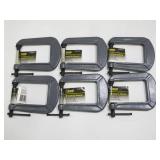 6-Pack Steel Grip 2-Inch C-Clamps