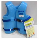 TRC Recreation Kids Super Soft USCG Floating Safety Vest Life Preserver - Youth Size M - Marina Blue