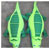 Lot of 2 Big Joe Alligator/Crocodile Plush Pool Toys