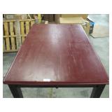 Coaster Fine Furniture 54 In x 35 In Extendable Table - Maroon Top with Black Legs - 35 In Tall
