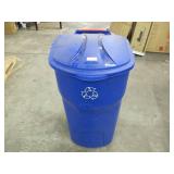 Rubbermaid 45 Gal. Roughneck Blue Wheeled Recycling Trash Container
