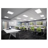 Lot of 2 Metalux 2 ft. x 4 ft. White Integrated LED Flat Panel Troffer Light Fixture at 4700 Lumens, 4000K Cool White