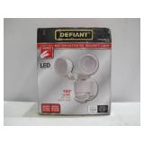 Defiant 180° White Motion Activated Outdoor Integrated LED Twin Head Flood Light