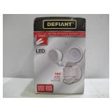 Defiant 180° White Motion Activated Outdoor Integrated LED Twin Head Flood Light