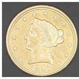 1907 $2.50 Liberty Head Gold Quarter Eagle Coin - Uncirculated