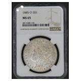 1885 O Morgan Silver Dollar - MS65 - NGC