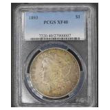 1893 Morgan Silver Dollar - XF40 - PCGS