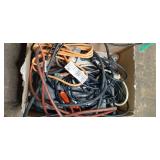 Box of Extension Cords, Power Strip...