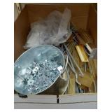 Bucket of Metal Shelf Hooks, & Reta...
