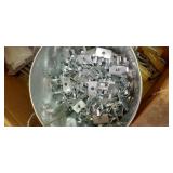 Bucket of Metal Shelf Hooks, & Reta...
