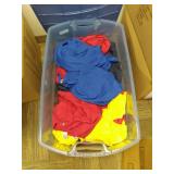 28.8 Gallon Tote With Lid Full of New T-Shirts *Various Sizes & Colors* *See Photos*