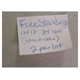 (2) 12" X 12" Free Standing 24 Slot Stackable Wire Display Stand *Contents Not Included*
