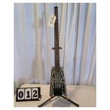 Zebra Motif Electric Bass Guitar