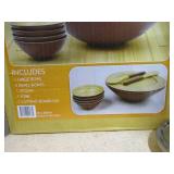 Bamboo Bowl Set and Paper Towel Holder