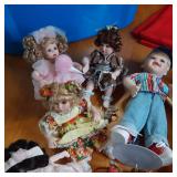 Porcelain Doll Collection in a vari...