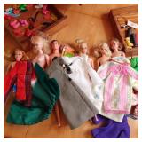 Antique Wooden Doll Wardrobe with c...