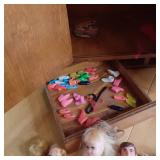 Antique Wooden Doll Wardrobe with c...