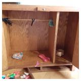 Antique Wooden Doll Wardrobe with c...