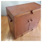 Antique Wooden Doll Wardrobe with c...